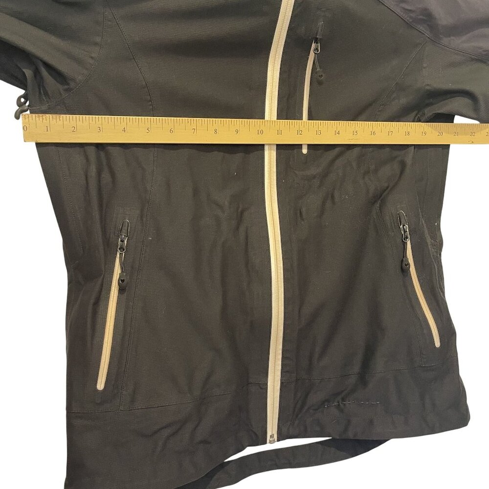 Eastern Mountain Sports Medium Black Hooded Waterproof Jacket Front Zipper Multi - Picture 3 of 8